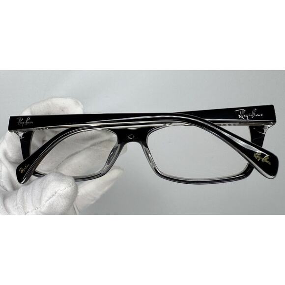 Authentic Ray Ban RB5255 2034 Black on Clear Full Rim Eyeglasses Frame 53-16-135 - Picture 4 of 11